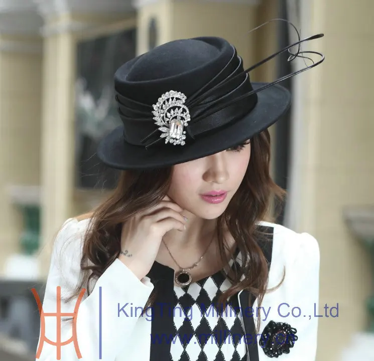 Elegant Women Hat Wool Felt 