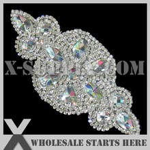 20 шт./партия) Свадебная металлическая аппликация из горного хрусталя бисерная нашивка для свадебное платье под заказ украшение, X1-RAT2173