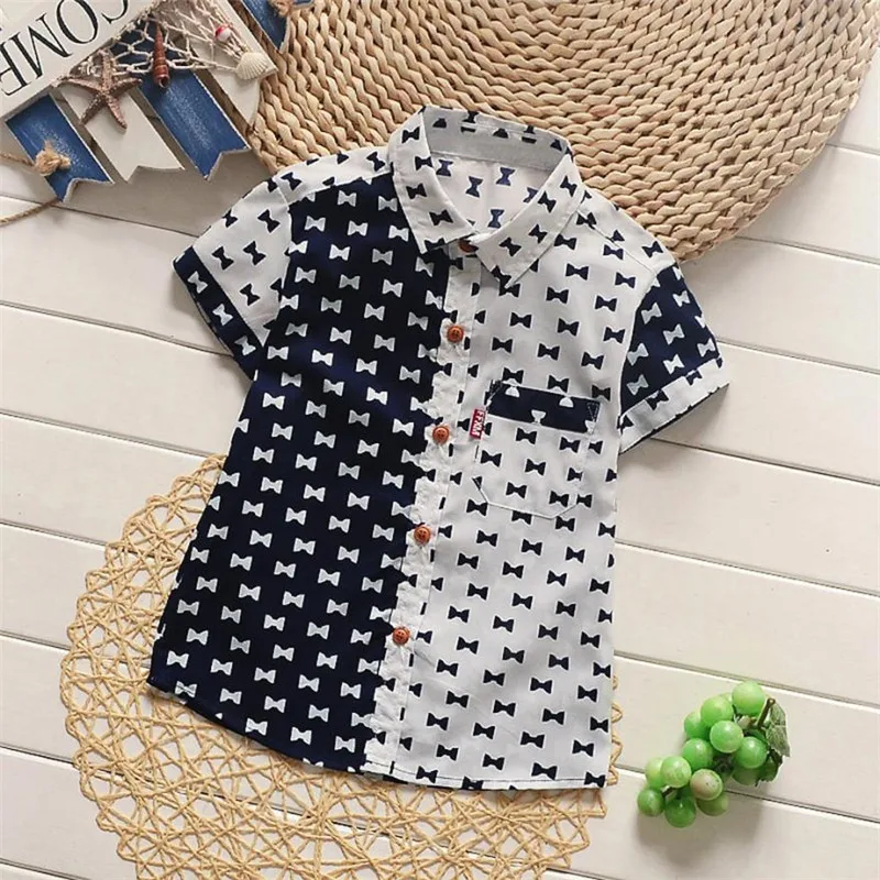 Children Clothes Toddler Infant Baby Boy Plaid Pocket T shirt Short