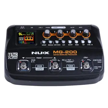 

NUX MG-200 Guitar Processor Multi guitar effect pedal 55 Effects 70 Seconds Recording Guitar Looper drum machine (EU Plug)