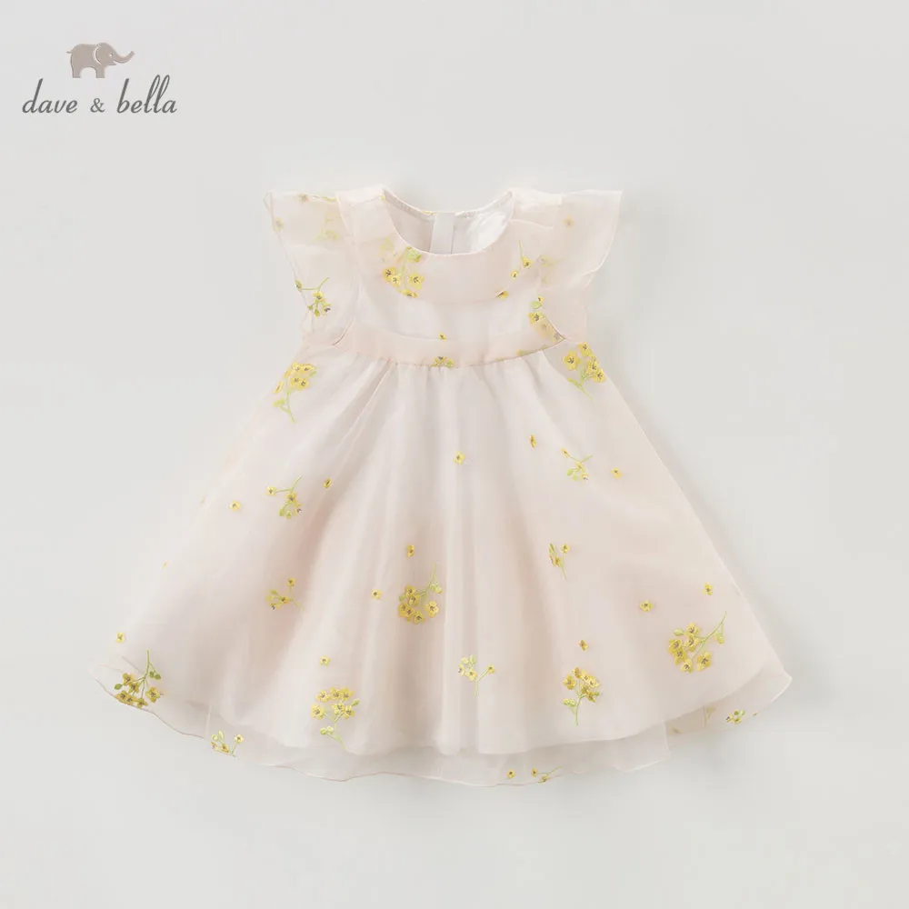 Dave bella/летнее платье принцессы для маленьких девочек детское платье с цветочным рисунком детское свадебное платье детское платье Детские костюмы в стиле Лолиты DB5228