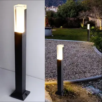 

12W COB LED Exterior Bollard Light H800mm Outdoor Floor Light for garden IP68 Waterproof aluminium AC85-265V LED Lawn Light