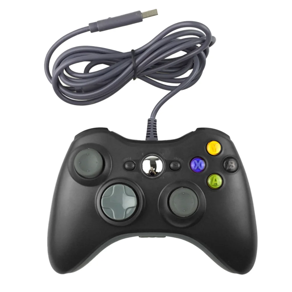 Новинка 1 шт. USB проводной джойстик игрового контроллера для Xbox 360 джойстик для официальный Microsoft ПК для Windows7/8/10 - Цвет: Черный