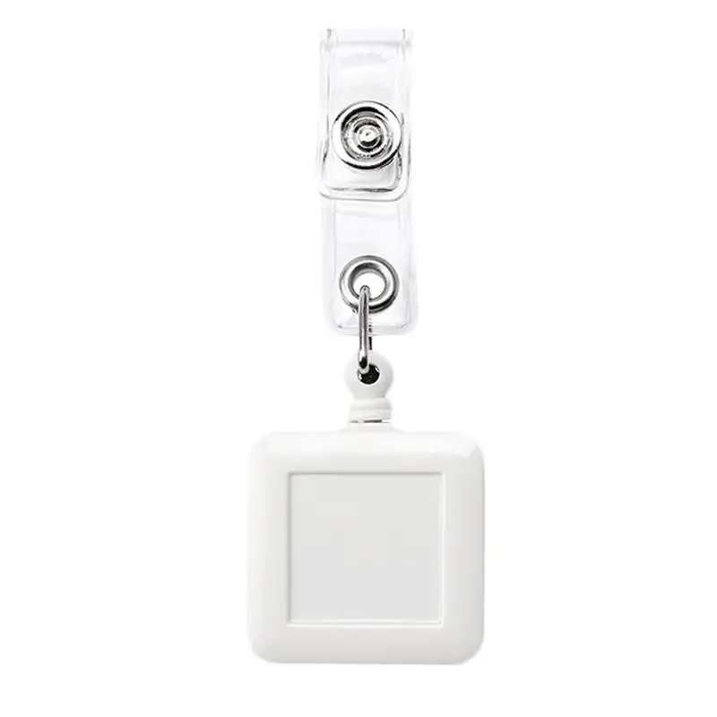 Square White Выдвижной держатель для бэйджа Бейдж катушки ID держатель с зажимом для ID карты ключ карты имя карты рабочее приспособление для Бейджа - Цвет: Square White