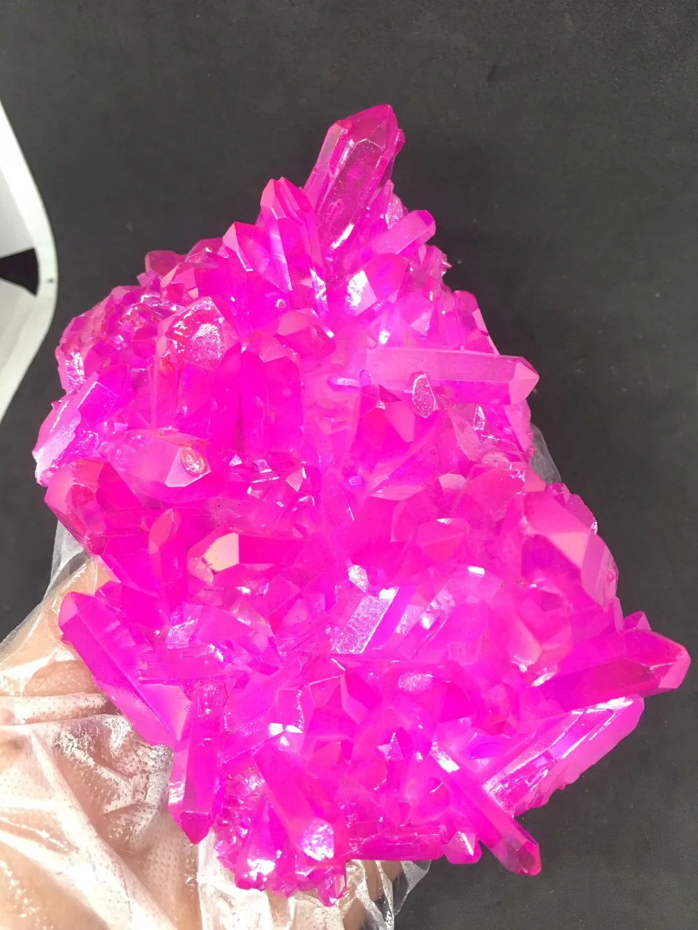 

Natural beautiful reiki quartz crystal bismuth titanium cluster specimen