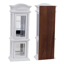 1:12 Миниатюрный Кукольный дом белый прозрачный шкаф витрина