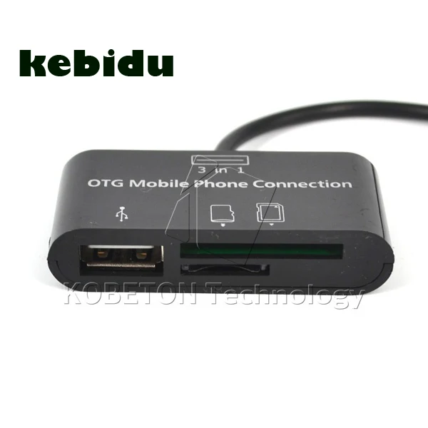 

kebidu Hot 3 in 1 Micro USB Hub OTG Mobile Phone Connection SD TF Card Flash Drive Reader For Android Adapter