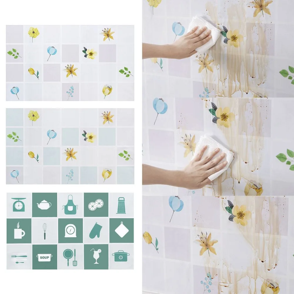 Large Size Aluminum Foil Self-adhensive Waterproof Kitchen Oil Sticker Wall Sticker Anti Oil Kitchen Wallpaper Home Decoration