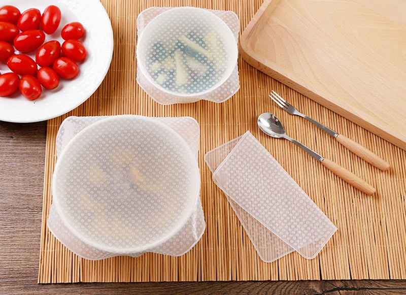 6 Pcs/ Set Universal Food Silicone Cover Reusable Silicone Stretch Lids Caps For Cookware Pot Cover Kitchen Accessories