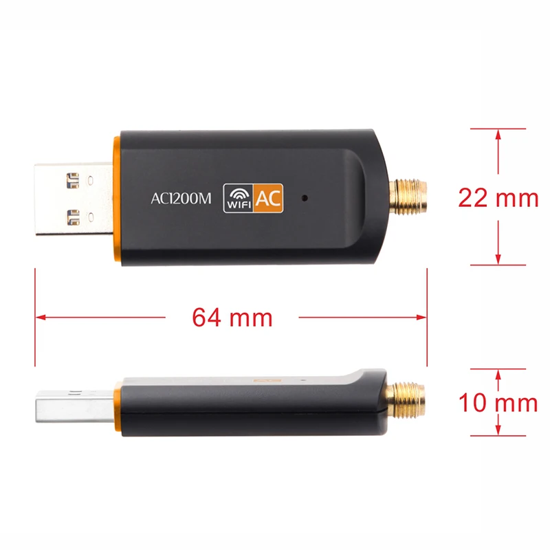 Kebidu 1200 Мбит/с супер скорость USB 3,0 беспроводной Wifi адаптер 2,4 ГГц/5 ГГц Двухдиапазонная сетевая карта RTL8812 с 5dBi антенной для ПК