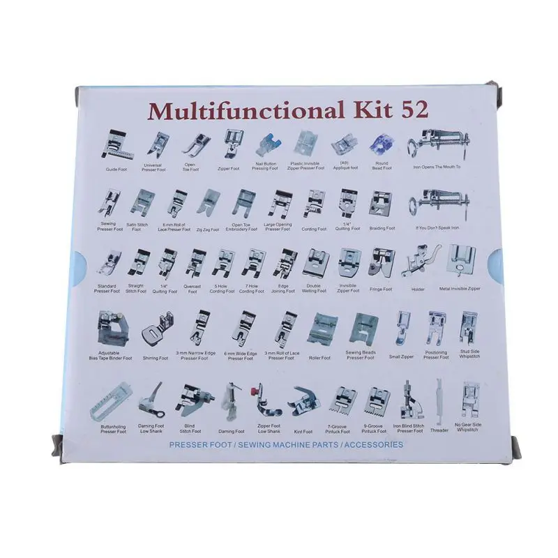52pcs Multifunction Presser Foot Feet Kit for Domestic Home Sewing Machine