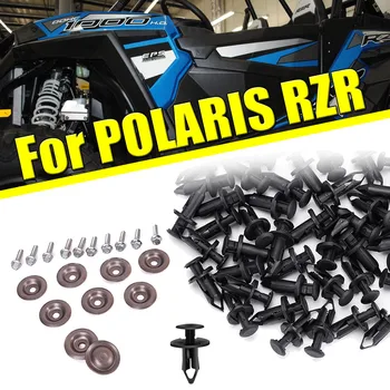 

KEMIMOTO 100x Fender Clips Body Rivets And 10x Bolts & Washers Skid Plate UTV for Polaris Sportsman Rangers RZR