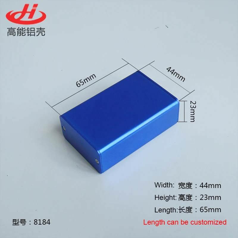 

1 piece Blue color aluminum housing case for electronics project case 23(H)x44(W)x65(L) mm 8184