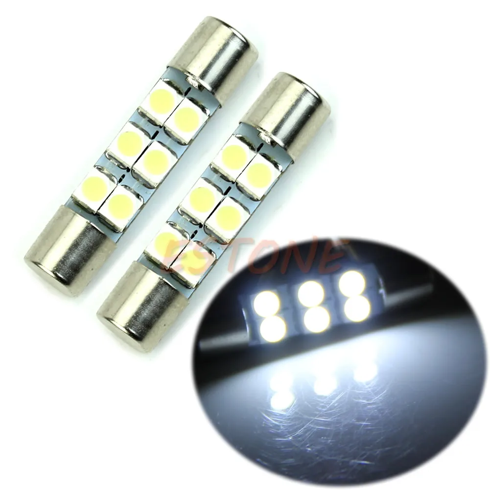 2021 Новинка 1 шт. белая 3528 T6 6 SMD светодиодный лампы для автомобиля солнцезащитный