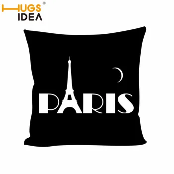 

HUGSIDEA Polyester Cushion Cover Paris Tower Printed Home Decorative Pillow Cover for Sofa Car 45x45cm Vintage Pillow Case