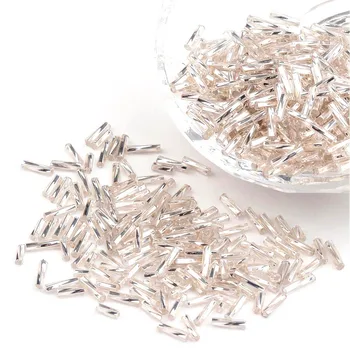 

Pandahall 1250pcs/50g Glass Twist Bugles Seed Beads for jewelry DIY making , about 6mm long , 1.8mm in diameter, hole: 0.6mm