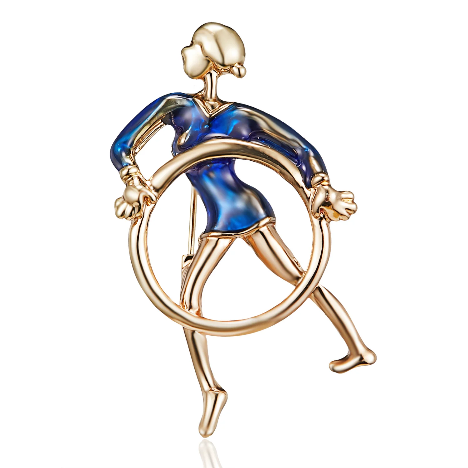 

Rinhoo Dance Girl Figure Brooch Pin Gold-color Enamel Esmalte Mulheres Hoop broche Women Sexy Blouse Dress Icon Clips Jewelry