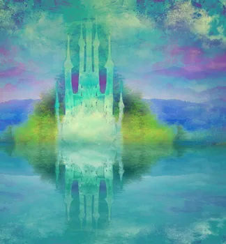 

photography backdrop watercolor painted castle vinyl photo background for studio birthday party photoshoot backdrops D-1508