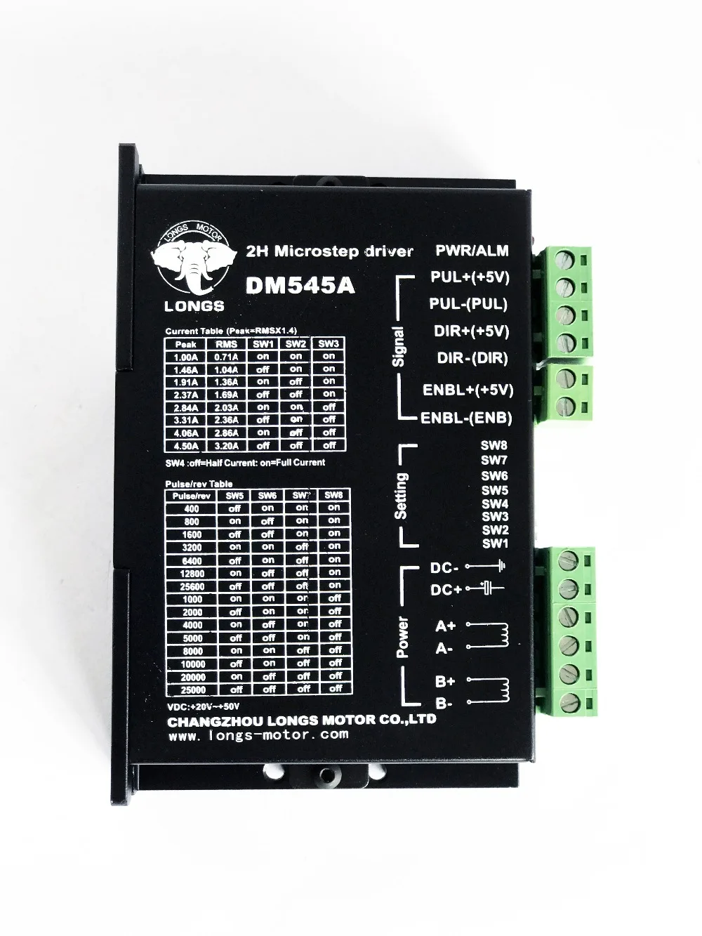 Новое поступление 1 шт. Драйвер шагового двигателя DM545A пик 4.5A, 20-50VDC CNC- двигатель longs