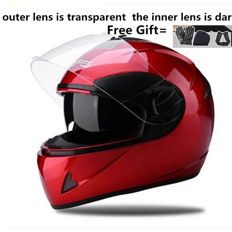 double lens off-road helmets downhill racing mountain full face helmet motorcycle moto cross casco casque capacete