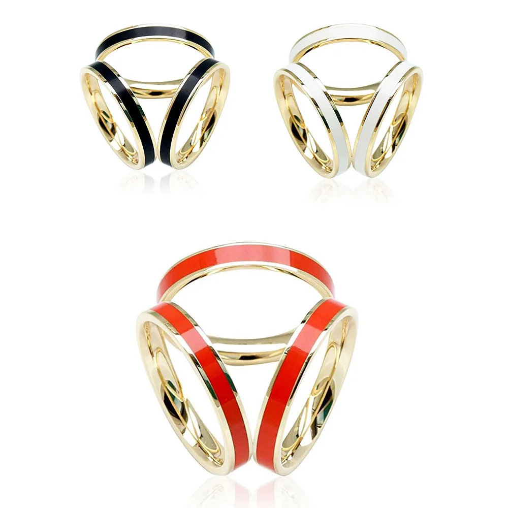 

Women's 3 Rings Silk Scarves Metal Clip Enamel Simple Style Smooth Buckle Black White Orange Scarf Ring Clip Accessories