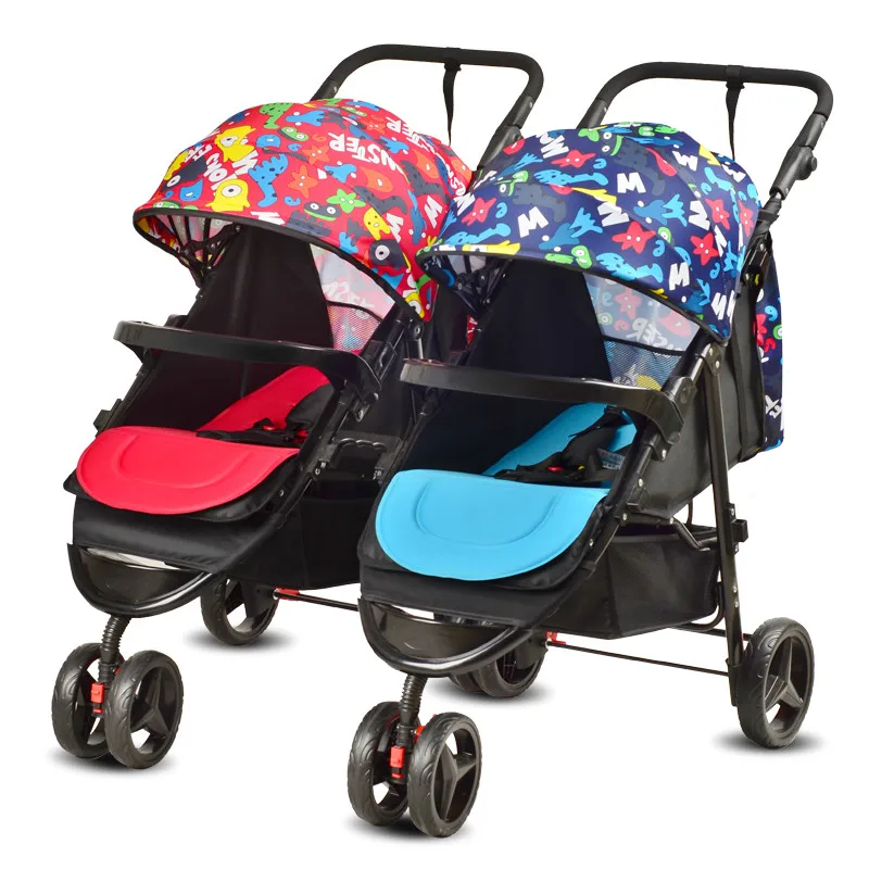 2016 New Design Twin Baby font b Stroller b font Shockproof font b Double b font