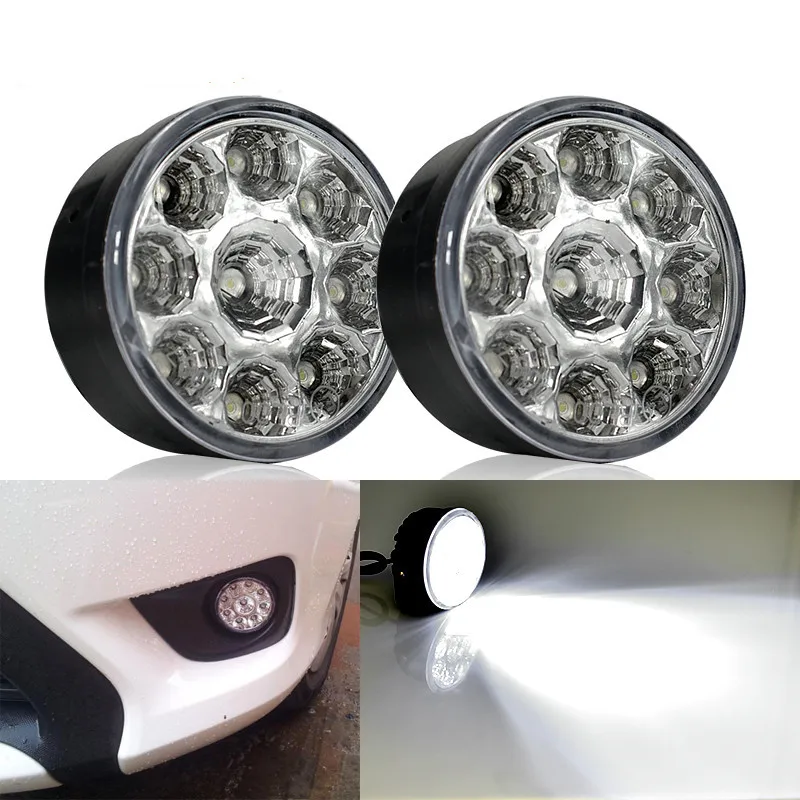 

2Pcs Car Highlight LED Daytime Running Light Fog Light Truck Motorcycle Daytime Running Lights DRL Car-styling White Waterproof