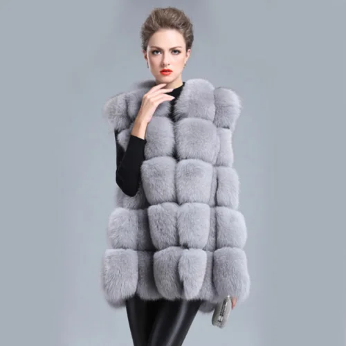 Free shipping Winter Women good quality sleeveless fox fur coat women real fox fur vest real natural fox fur vest jacket - Цвет: Color4