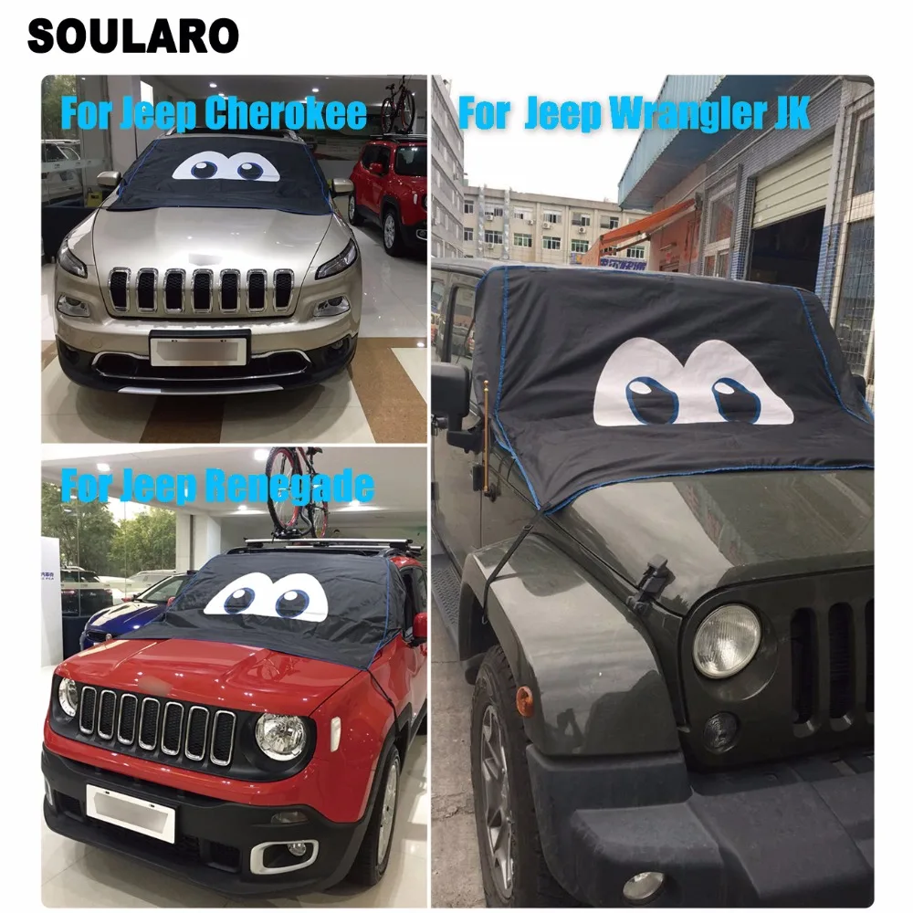 

For JEEP Universal Cars Windshield Ice Snow Frost Freeze Protector Heat Insulation Auto Cover Sunshade Top Cover UV Protection