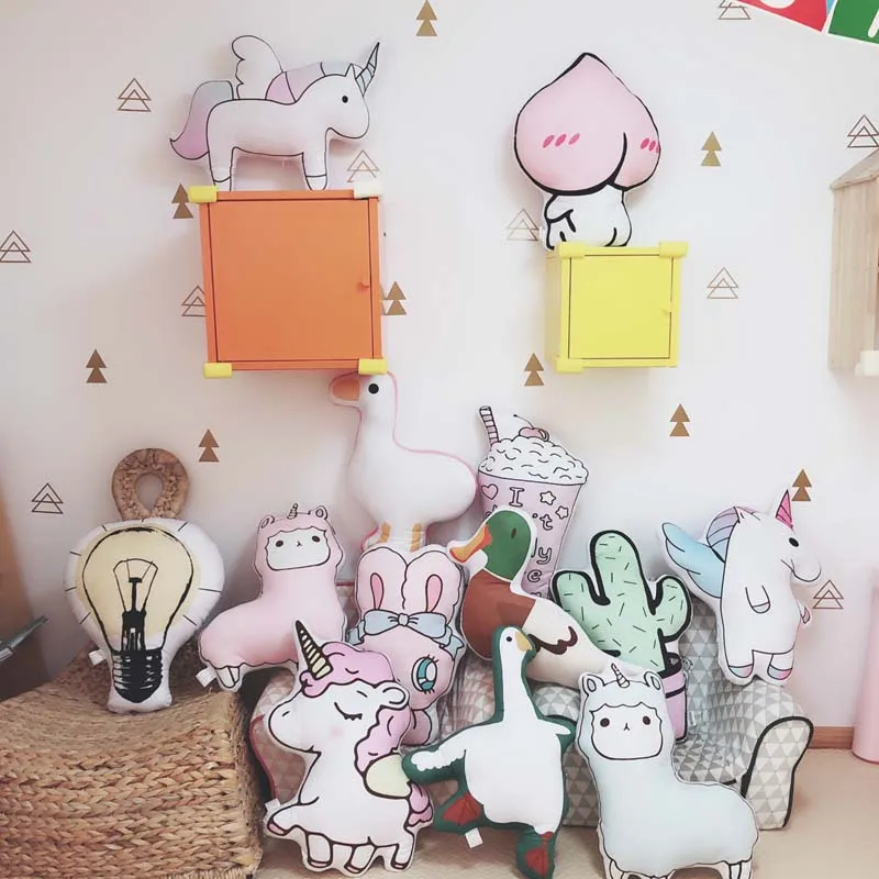 Lucky Boy Sunday 2018 New Ins Unicorn Rabbit Alpaca Animals Stuffed Plush Toy Creative Pillow Cushion Birthday Gift For Girls
