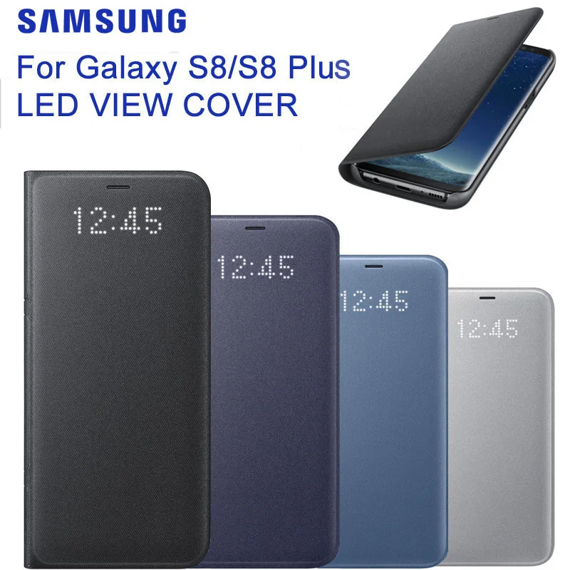 melhor SAMSUNG Original EF NG955 LED Ver Smart Cover Case Capa Do Telefone para Samsung Galaxy S8 S8 S8 + S8 Plus + bolso Cartão de a Função do sono