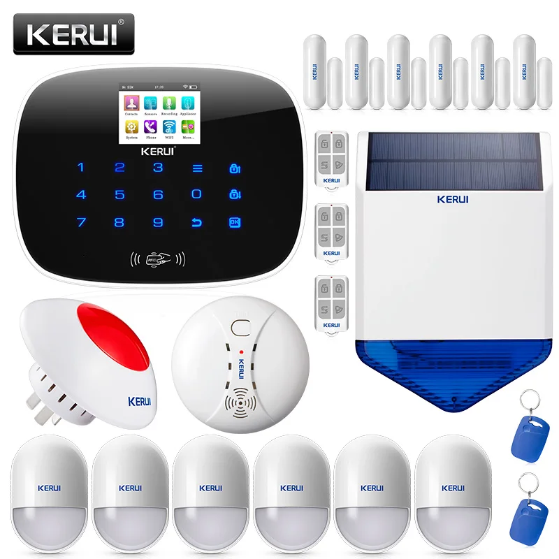 KERUI W193 беспроводной 3g приложение пульт дистанционного управления Сенсорный экран Alarma Casa wifi PSTN GSM Умный дом Охранная сигнализация наборы - Цвет: kit 2