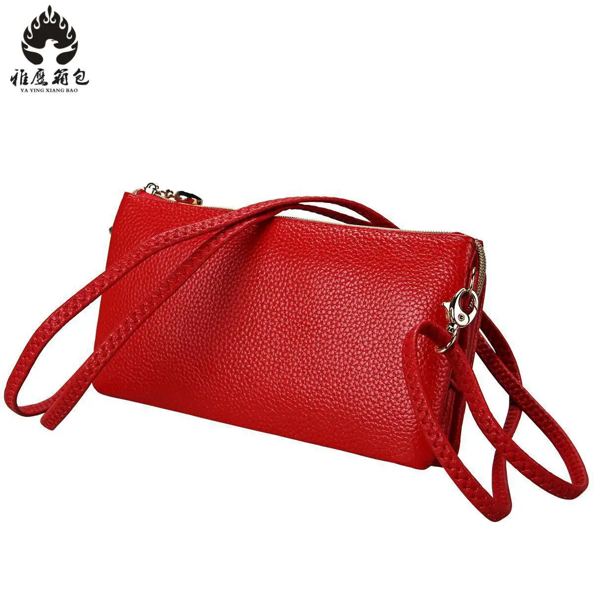 Genuine Leather Messenger Bag For Women Dress Clutch Bag Ladies Shoulder Bag Simple Handbag