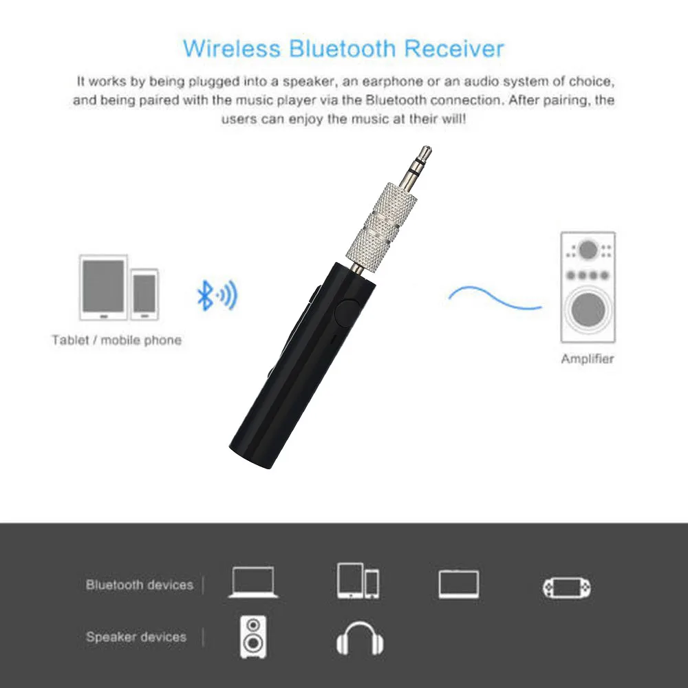 Мини беспроводной Bluetooth приемник AUX 3,5 мм музыкальный Bluetooth аудио приемник Громкая связь вызов автомобильный передатчик Авто адаптер