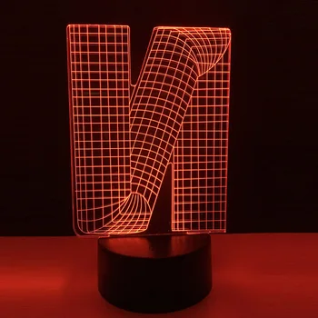 

Amroe 2018 Creative 3D Lamp Alphabet Letter N 7 color Changing Desk Table Night Light Home Bar Decoration New Year lamp for Kid