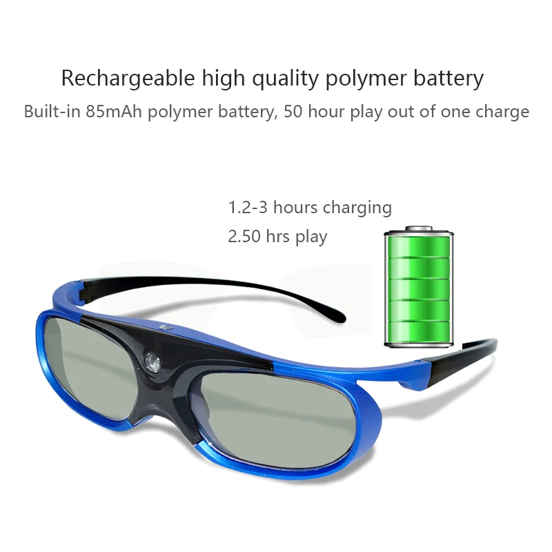 Активные Аккумуляторные 3d-очки с поддержкой 96/120/144 Гц для Xgimi Z3/Z4/Z6/H1/H2 Nuts G1/P2 BenQ acer и DLP LINK проектор