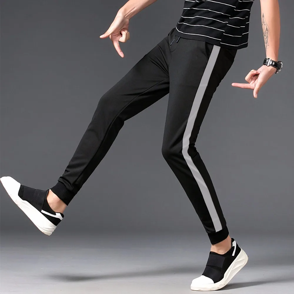 

NEW 2019 summer Casual striped men's beam foot trousers Elastic waist hip hop street joggers slacks harem pants Plus size 5XL