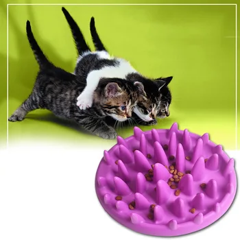 

Dog Slow Feeder Bowl Silicone Anti Choking Puppy Cat Eating Dish Bowl Anti-Gulping Food Plate Pet Feeder
