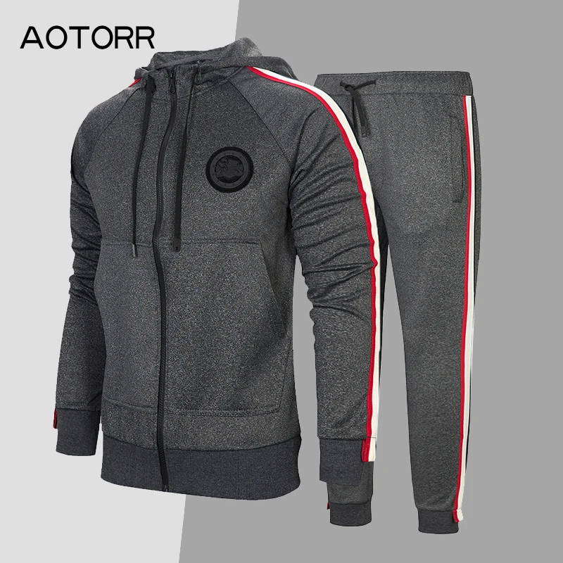 

2019 New Brang Hoodies Men Set Spring Sweatshirts Sporting Set Men's Tracksuits Two Piece Hoodies+Pants 2pcs Set Men EU/USA Size