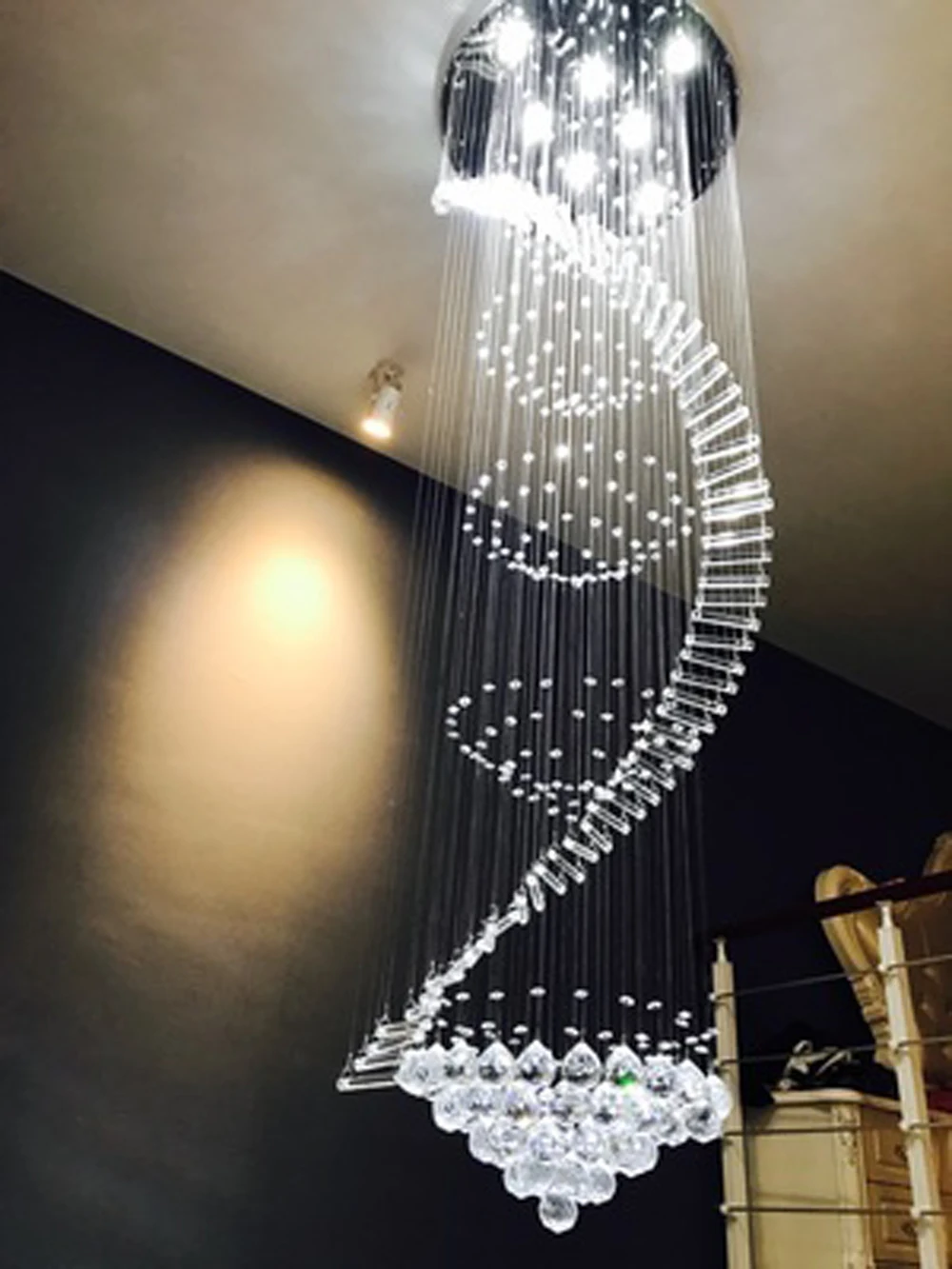 Новая современная люстра светодиодный хрустальный светильник длинная подвесная люстра люстры de cristal kronleuchter, AC110-240V Люстра для лестницы