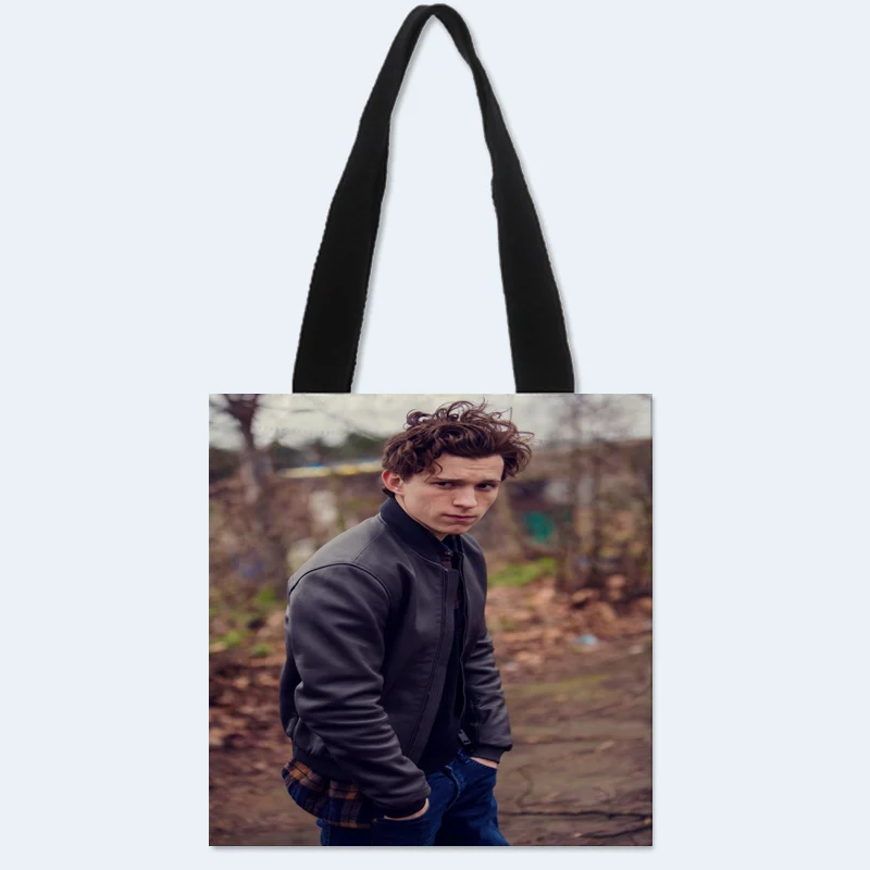 

Custom Tom Holland printing shoulder bag canvas tote bag shopping travel bags book handbag Two sides printed custom logo