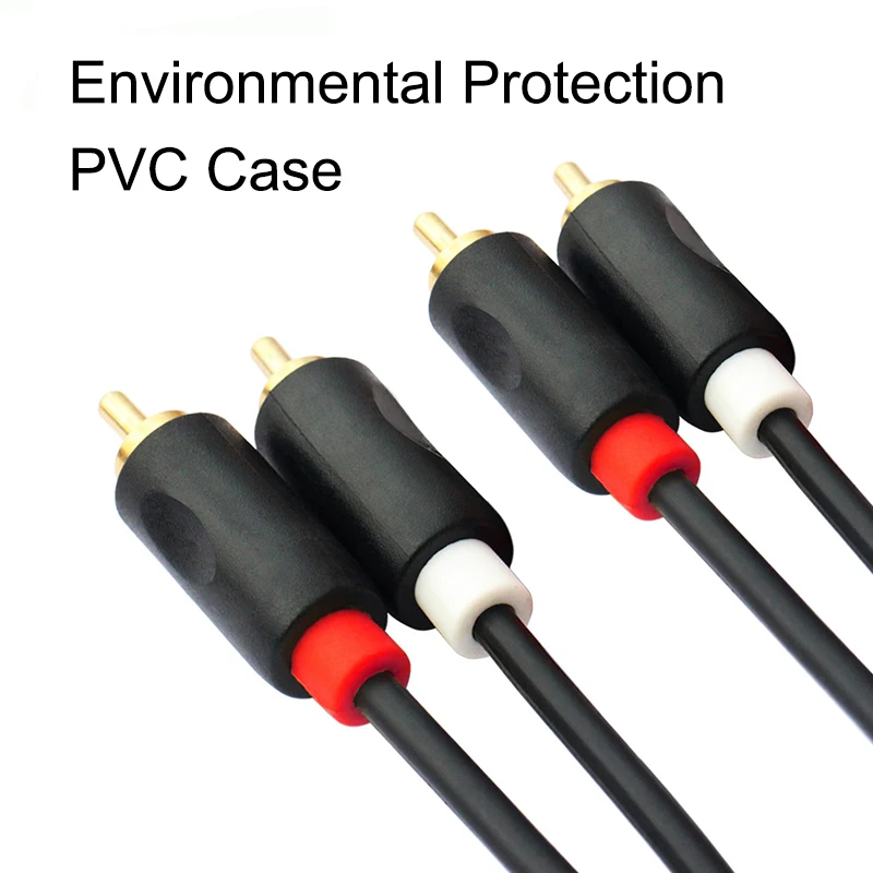EGRINCY 2RCA To 2 RCA Male To Male Audio Cable Gold-Plated 2RCA R/L Audio Cable For Quad 405 Home Theater TV Amplifier Sound Box EGRINCY 2RCA To 2 RCA Male To Male Audio Cable Gold-Plated 2RCA R/L Audio Cable For Quad 405 Home Theater TV Amplifier Sound Box