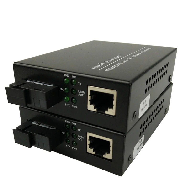 

1 double 1000Base 1.25G SC Netlink 20Km Fiber Optical media converter singlemode Simplex Optic RJ45 20KM Fiber Optic Transceiver