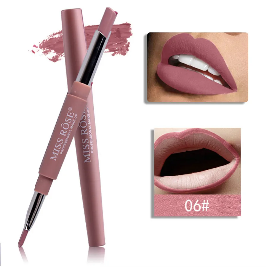 

Sexy Nude Color Double-end Lip Liner Matte Lip Pencil Waterproof Moisturizing Lipsticks Long-lasting Lips Llipliner Makeup Pen