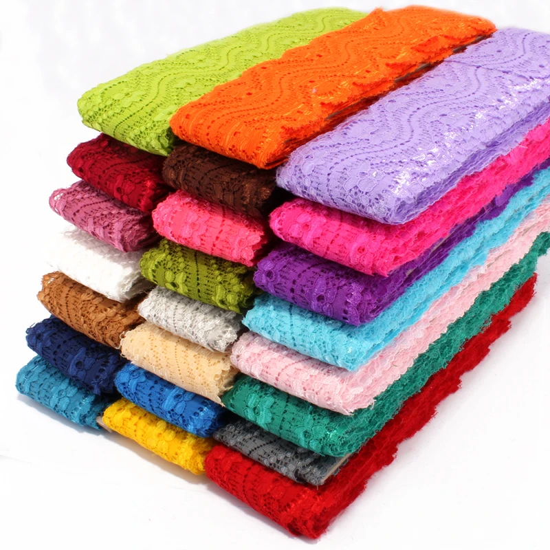 

10yd/pack 6cm Fashion Weave Flower Lace Trim Ribbon for Girls Hair Accessories Knitted Lace Stretch for Women Clothing Ornament
