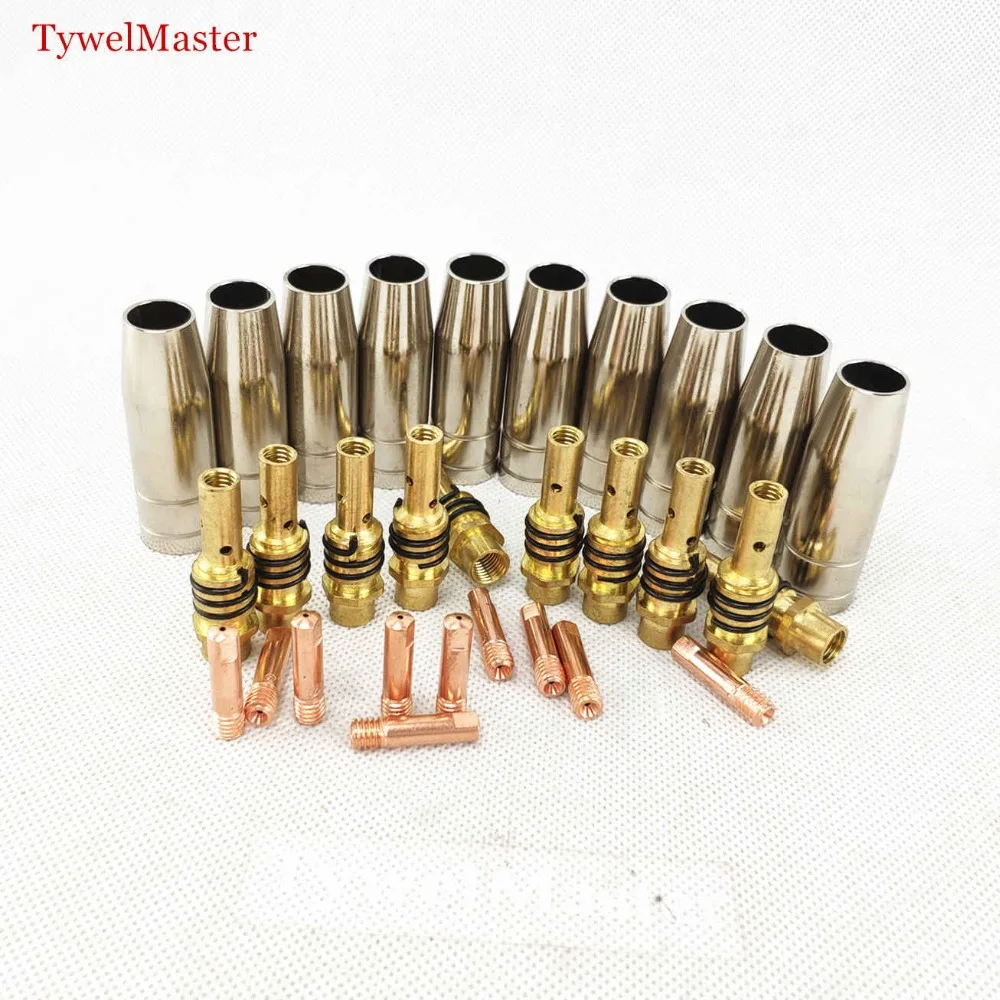 15AK Torch Gun Consumables 30pcs MIG Torch Gas Nozzle Tips Holder for MIG MAG Welding Machine 15AK Torch Gun Consumables 30pcs MIG Torch Gas Nozzle Tips Holder for MIG MAG Welding Machine