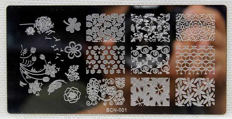 6,2*12,2 см 1 шт. BCN серия ногтей штамповки пластины DIY изображения банты дизайн ногтей маникюр шаблоны трафареты салонные инструменты для маникюра - Цвет: BCN1
