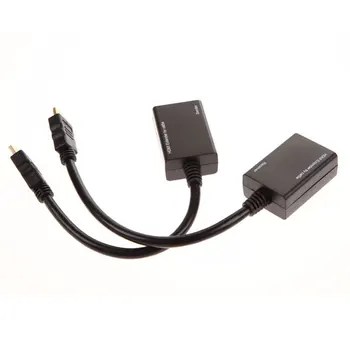 

2PCS/Set HDMI Over RJ45 CAT5e CAT6 Cable LAN Ethernet Balun Extender Repeater 1080p 3D 30M