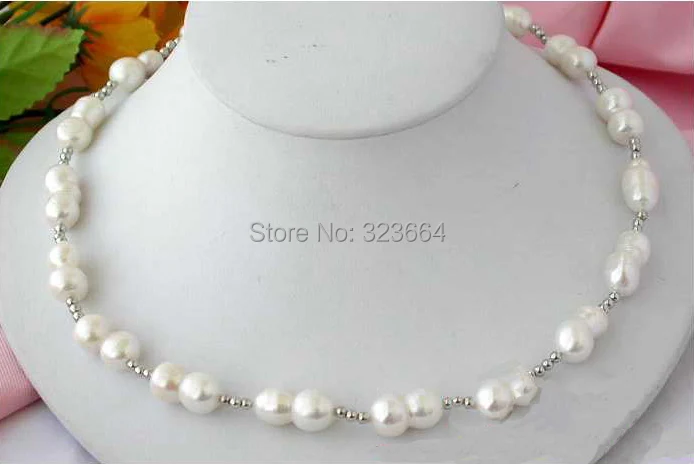 

HUGE 18" 18MM WHITE BAROQUE DOUBLE FRESHWATER CULTURED PEARL NECKLACE
