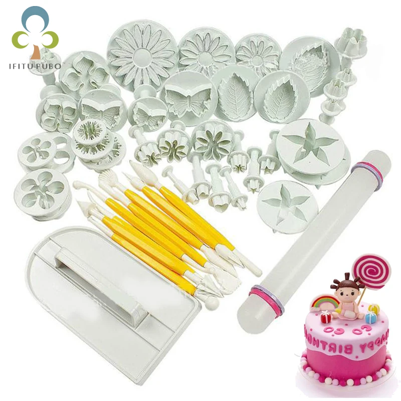 

Fondant Cake Mold Set Flower Cake Decorating Tools Kitchen Baking Molding Kit Sugarcraft Making Mould For Cookie GYH